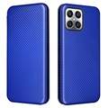 Honor X8 Flip Case - Carbon Fiber - Blue
