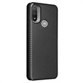 Motorola Moto E20 Flip Case - Carbon Fiber - Black