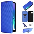 Motorola Moto G50 5G Flip Case - Carbon Fiber - Blue