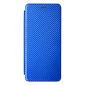 Motorola Moto G51 5G Flip Case - Carbon Fiber - Blue