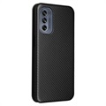 Motorola Moto G62 5G Flip Case - Carbon Fiber - Black