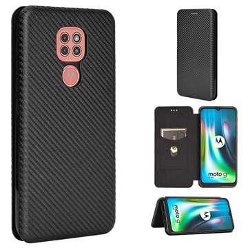 Motorola Moto G9 Play Flip Case - Carbon Fiber - Black