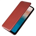 Nokia C21 Plus Flip Case - Carbon Fiber - Brown