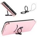 Nokia C21 Plus Flip Case - Carbon Fiber - Pink