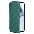 OnePlus 10 Pro Flip Case - Carbon Fiber - Green