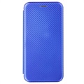 OnePlus Nord N100 Flip Case - Carbon Fiber - Blue