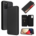 Samsung Galaxy A02s Flip Case - Carbon Fiber - Black