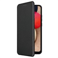 Samsung Galaxy A02s Flip Case - Carbon Fiber - Black