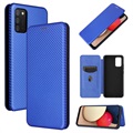 Samsung Galaxy A02s Flip Case - Carbon Fiber - Blue
