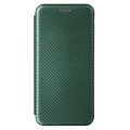 Samsung Galaxy A22 4G Flip Case - Carbon Fiber - Green