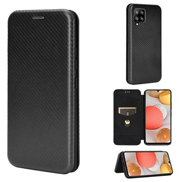 Samsung Galaxy A42 5G Flip Case - Carbon Fiber - Black