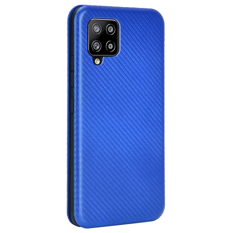 Samsung Galaxy A42 5G Flip Case - Carbon Fiber - Blue
