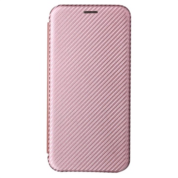 Samsung Galaxy S22+ 5G Flip Case - Carbon Fiber - Rose Gold