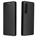 Sony Xperia 1 III Flip Case - Carbon Fiber - Black