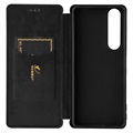 Sony Xperia 1 III Flip Case - Carbon Fiber - Black