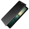 Sony Xperia 1 IV Flip Case - Carbon Fiber - Black