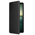 Sony Xperia 1 IV Flip Case - Carbon Fiber - Black