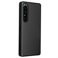 Sony Xperia 1 IV Flip Case - Carbon Fiber - Black