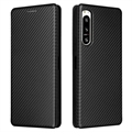 Sony Xperia 5 IV Flip Case - Carbon Fiber - Black