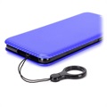 iPhone 13 Mini Flip Case - Carbon Fiber - Blue