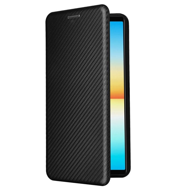 Cover In Pelle Per Sony Xperia 10 IV - Custodia A Libro Con Slot Carte, Chiusura Magnetica E Supporto - Lupo