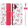 Floral Pattern Samsung Galaxy Note10+ Wallet Case - Hot Pink