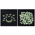 Glow In The Dark Moon and Stars Wall Stickers - 60 Pcs.