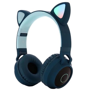 Foldable Bluetooth Cat Ear Kids Headphones - Green