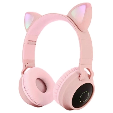 Foldable Bluetooth Cat Ear Kids Headphones (Bulk Satisfactory) - Pink