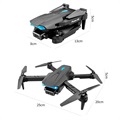 Foldable FPV Mini Drone with 4K Dual Camera S89 - Black