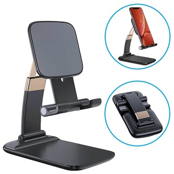 Foldable Gravity Desktop Holder for Smartphone/Tablet - Black