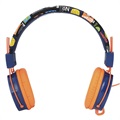 Foldable On-Ear Stereo Kids Headphones B2 - 3.5mm - Orange / Blue