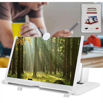 Foldable Screen Magnifier Amplifier / Phone Holder - White