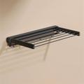 Foldable Wall-Mounted Clothes Drying Rack - Black