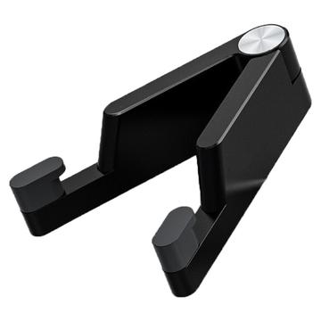 Folding Aluminum Alloy Phone Holder for Smartphones/Tablets 4-7" - Black