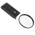 Folding Magnifier with UV & LED Light 7018A - Black / White