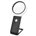 Folding Magnifier with UV & LED Light 7018A - Black / White