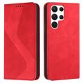 Business Style Samsung Galaxy S23 Ultra 5G Wallet Case - Red
