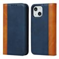 Elegance Series iPhone 14 Wallet Case - Blue / Light Brown