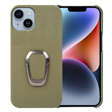 iPhone 14 Leather Coated Case with Ring Holder