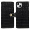 iPhone 14 Plus Wallet Leather Case - Crocodile