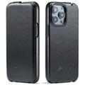 Fashion iPhone 14 Pro Vertical Flip Case - Black