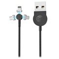 Forever 3-in-1 Magnetic Charge&Sync Cable - 1m - Black