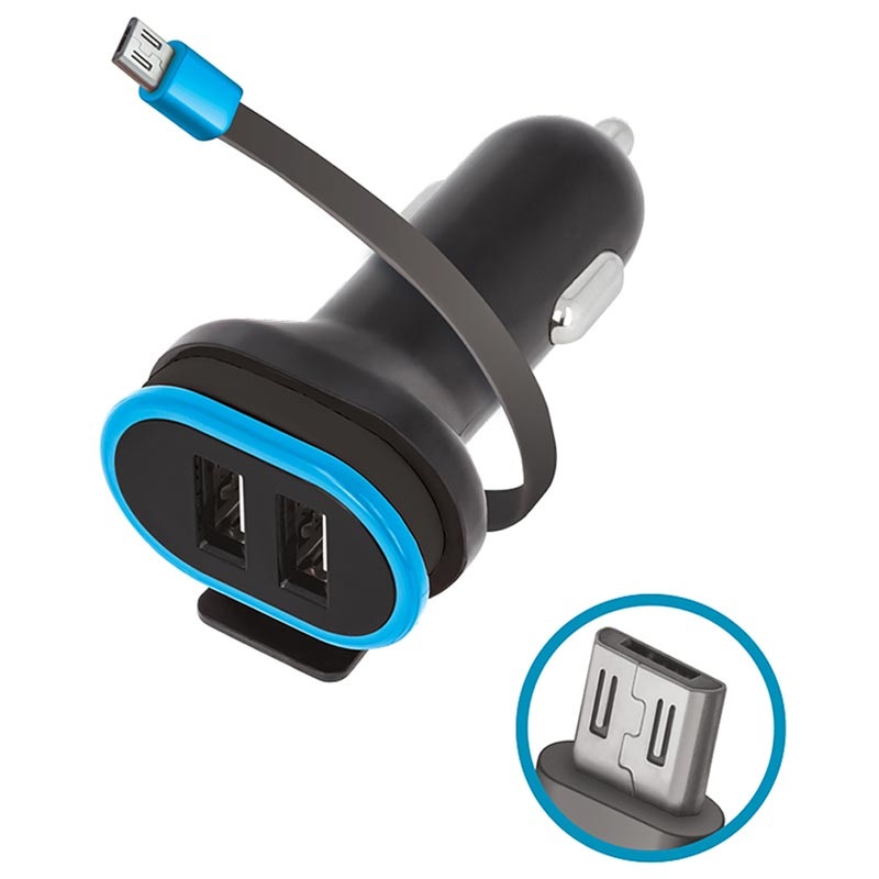 Forever Cc 02 Microusb Car Charger W 2 Usb Ports 3a Black