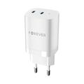 Forever TC-05-35CC 35W GaN Wall Charger - 2xUSB-C, Power Delivery, Quick Charge - White