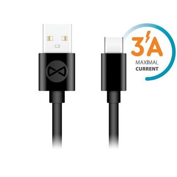 Forever USB-A to USB-C Cable - 1m, 3A - Black