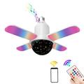 Four-Leaf RGB Ceiling Lamp with Bluetooth Speaker & Remote - E27 - Starry Sky