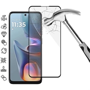Motorola Moto E15 Full Cover Tempered Glass Screen Protector - 9H - Black Edge