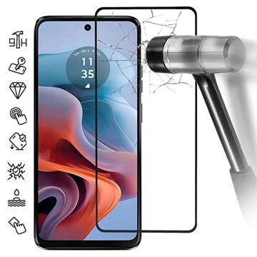 Motorola Moto G34 Full Cover Tempered Glass Screen Protector - 9H - Black Edge