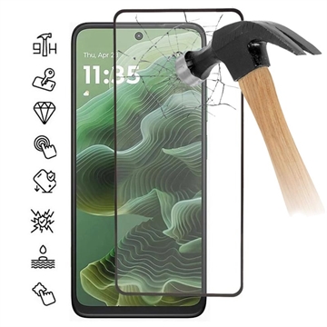 Motorola Moto G35 Full Cover Tempered Glass Screen Protector - 9H - Black Edge